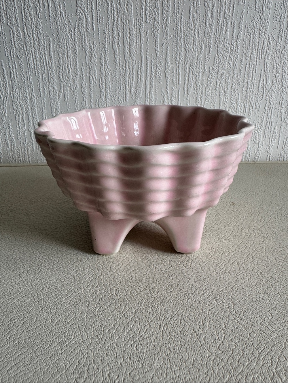 Vintage MCM Cookson Pottery Pink Footed Mold Planter USA